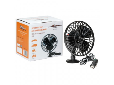 Вентилятор 12,5 см на присоске пластик 12В
